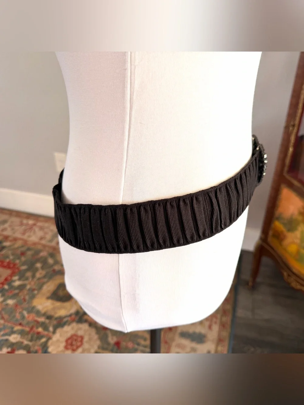 Black Heart Gem Stretch Belt